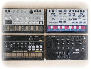 four models of the Korg Volca series